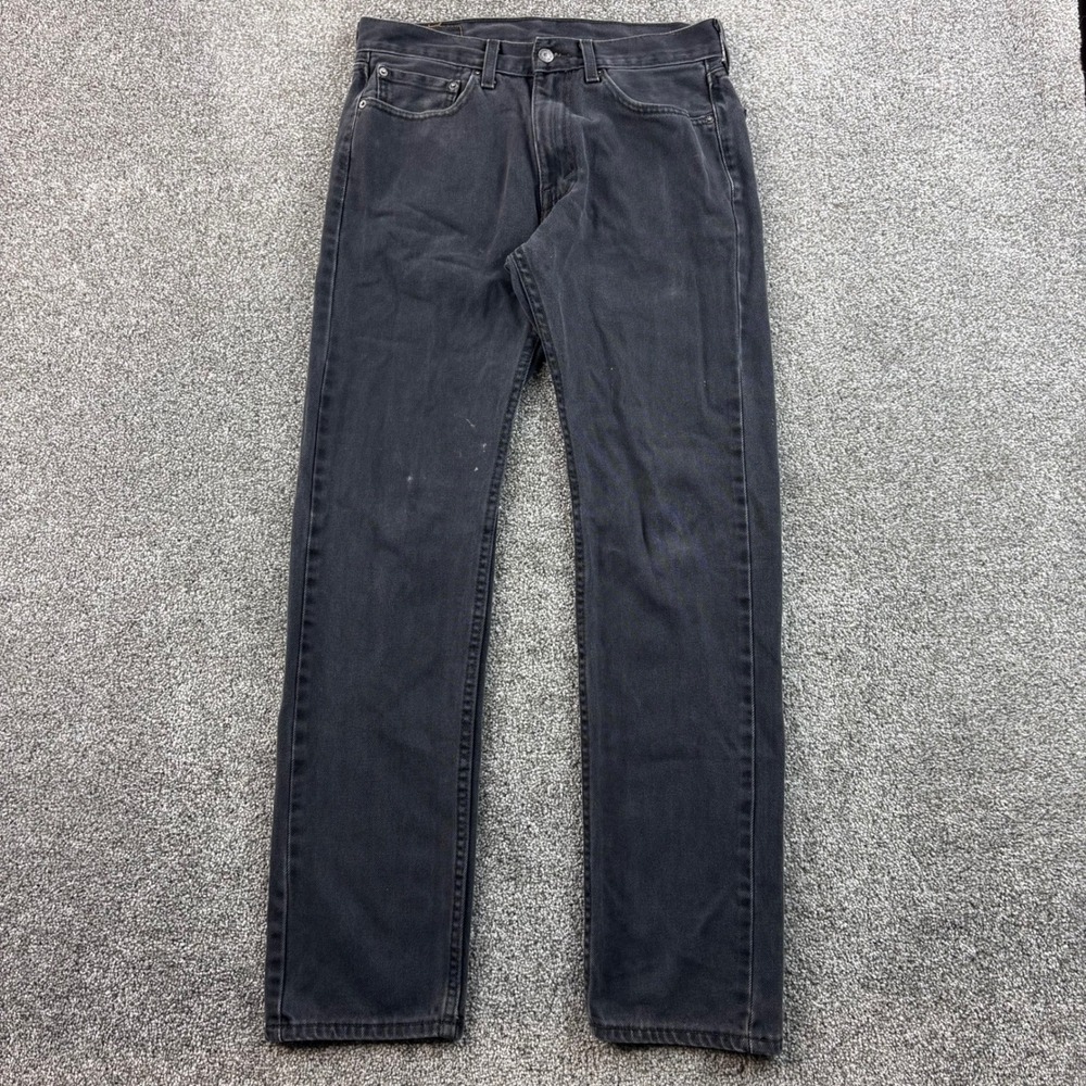 Levi's 505 Jeans Mens 31x34 Black Cotton Regular Fit Straight Leg 00505-0260